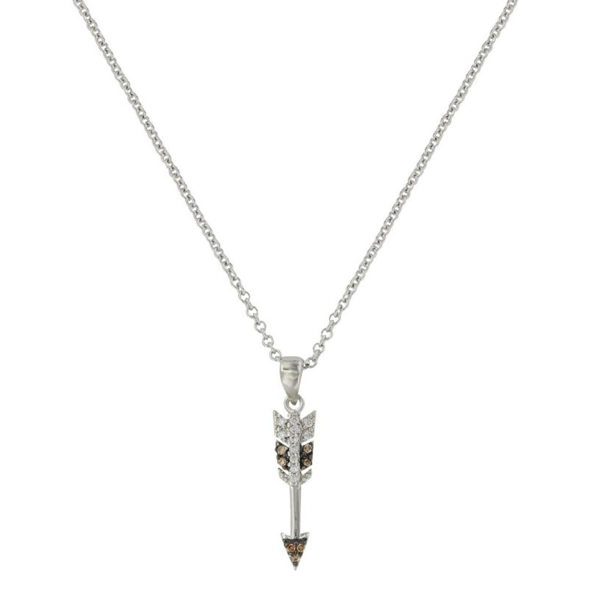 Montana Silversmiths Mini Arrow NecklaceBk/Wh