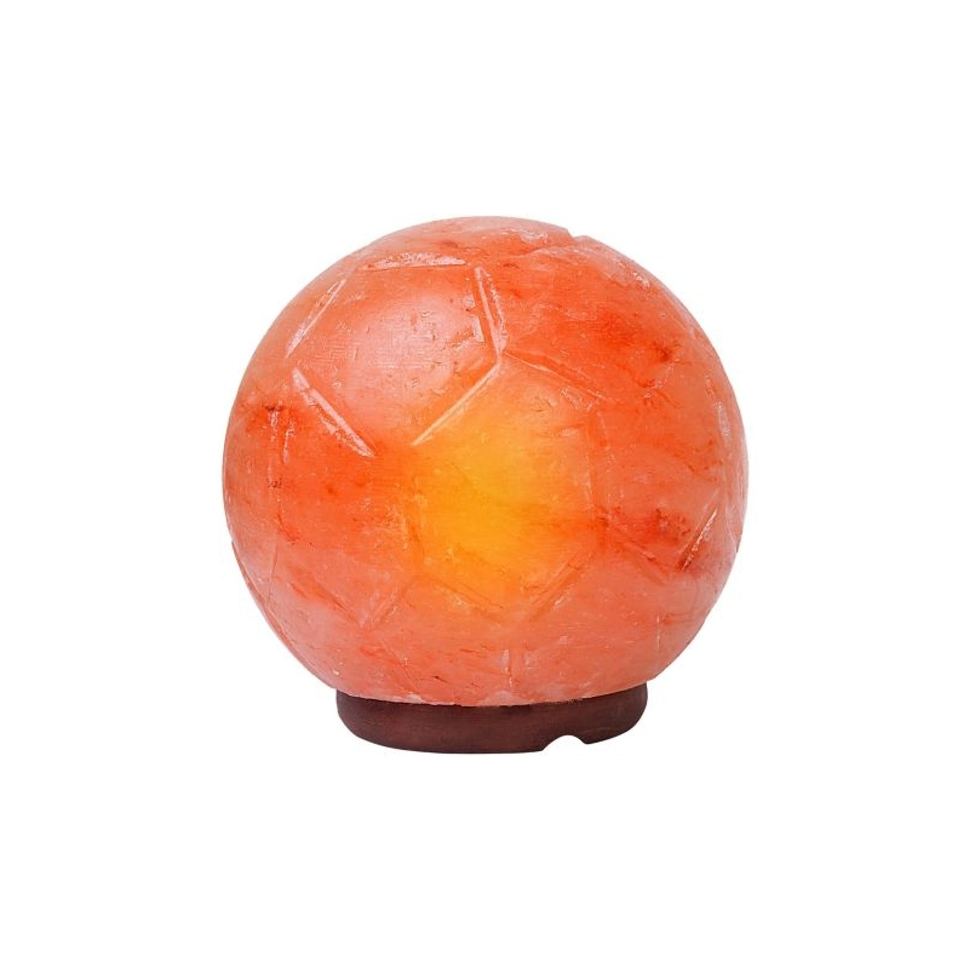 Himalayan Rock Salt Soccer Ball Lamp 8lbs Bk/Wh