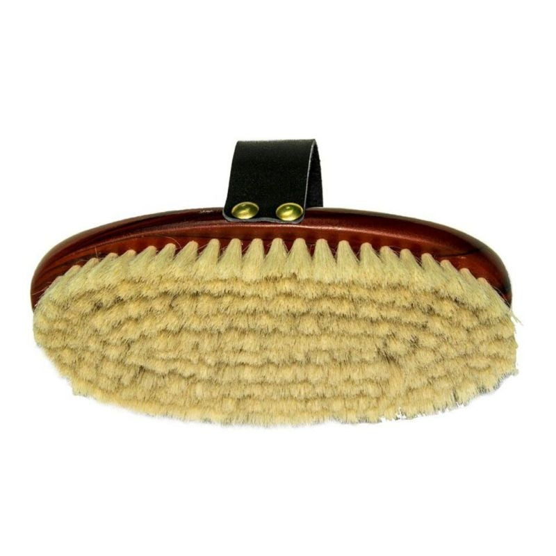 Goat Bristle Brush with Leather Hand Strap