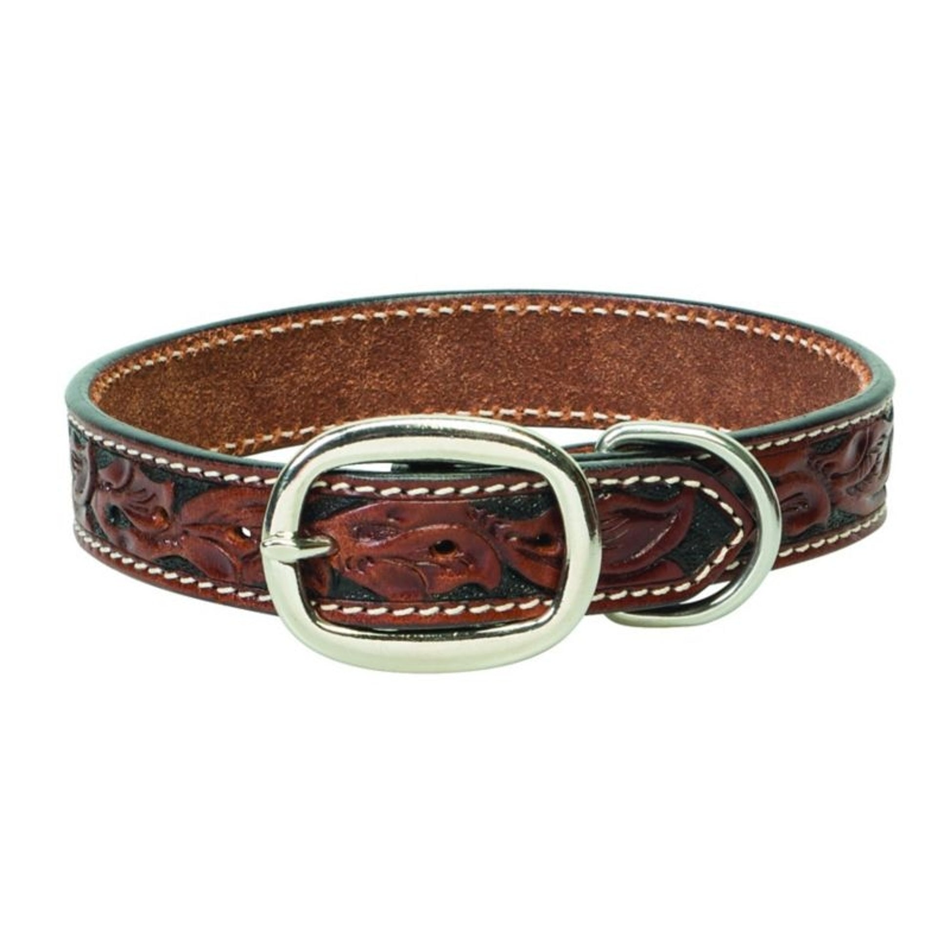 Weaver Carved Chestnut Dog Collar