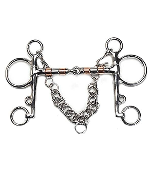 Jacks Copper Roller Pelham Bit 5" Stainless Steel
