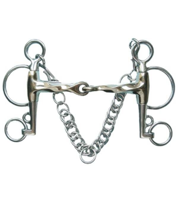 Jacks Twisted Jointed Pelham Mouth Bit 5-1/4" Stai