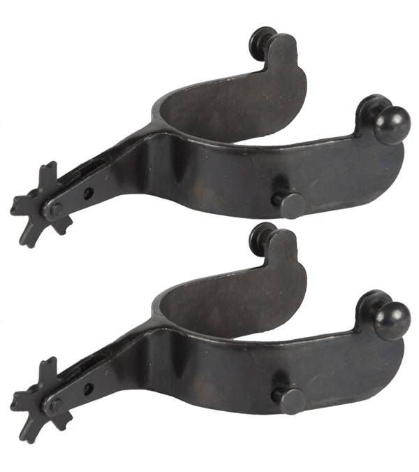 Jacks Bull Spurs Sold in Pairs Black Steel