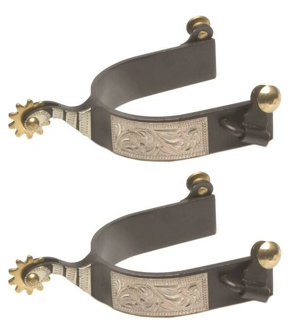 Jacks Roping Spurs with Engraved German Silver Tri