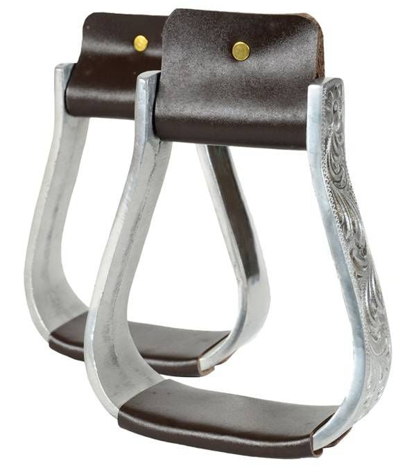 Jacks Stirrups with Engraved Design Sold in Pairs