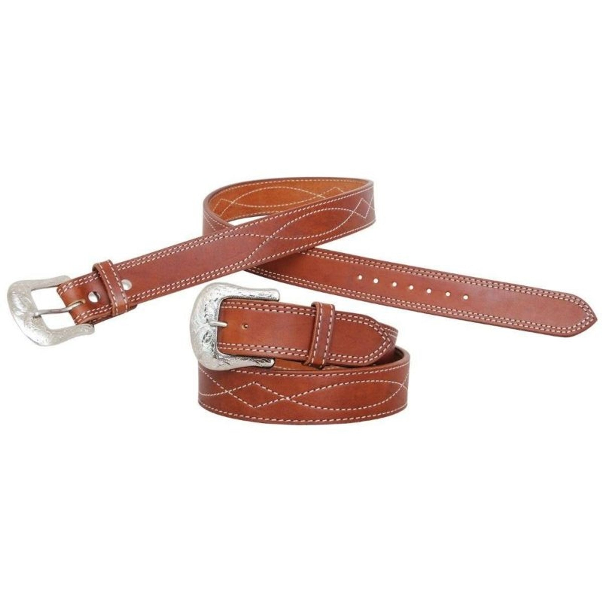 Circle Y Stitched Leather Work Belt