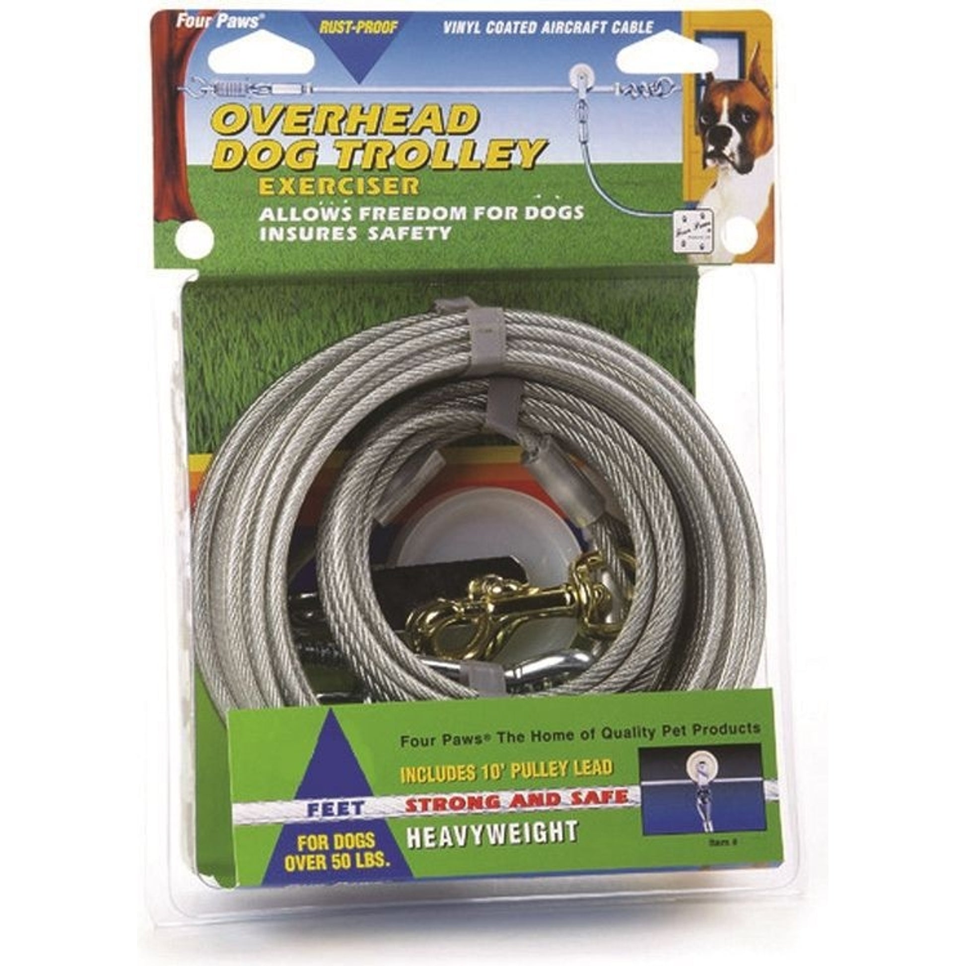 Heavyweight Trolley Dog Exerciser 100 Ft Silver