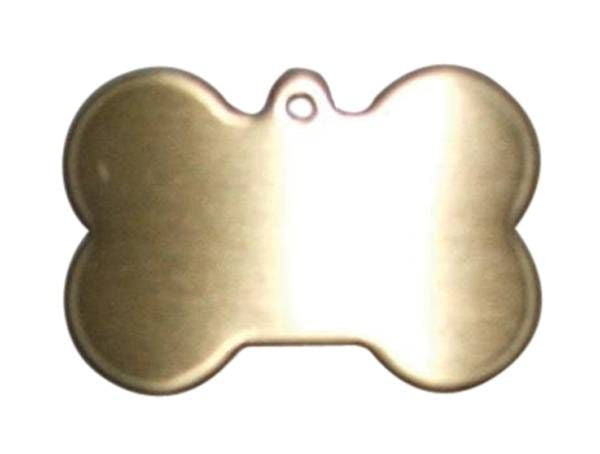 Dog Bone Shaped Name Tag Brass