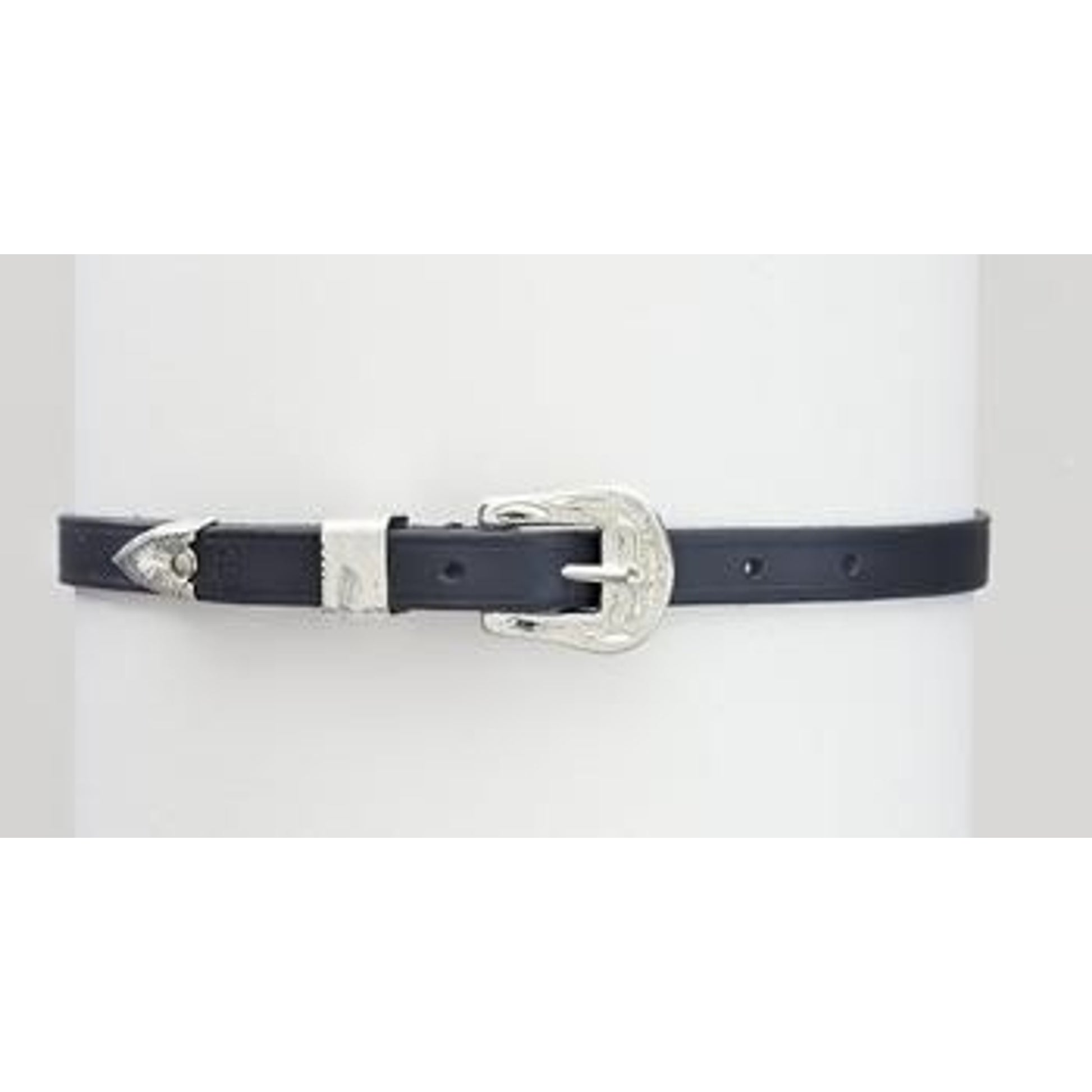 Silver Buckle Spur StrapBk/Wh