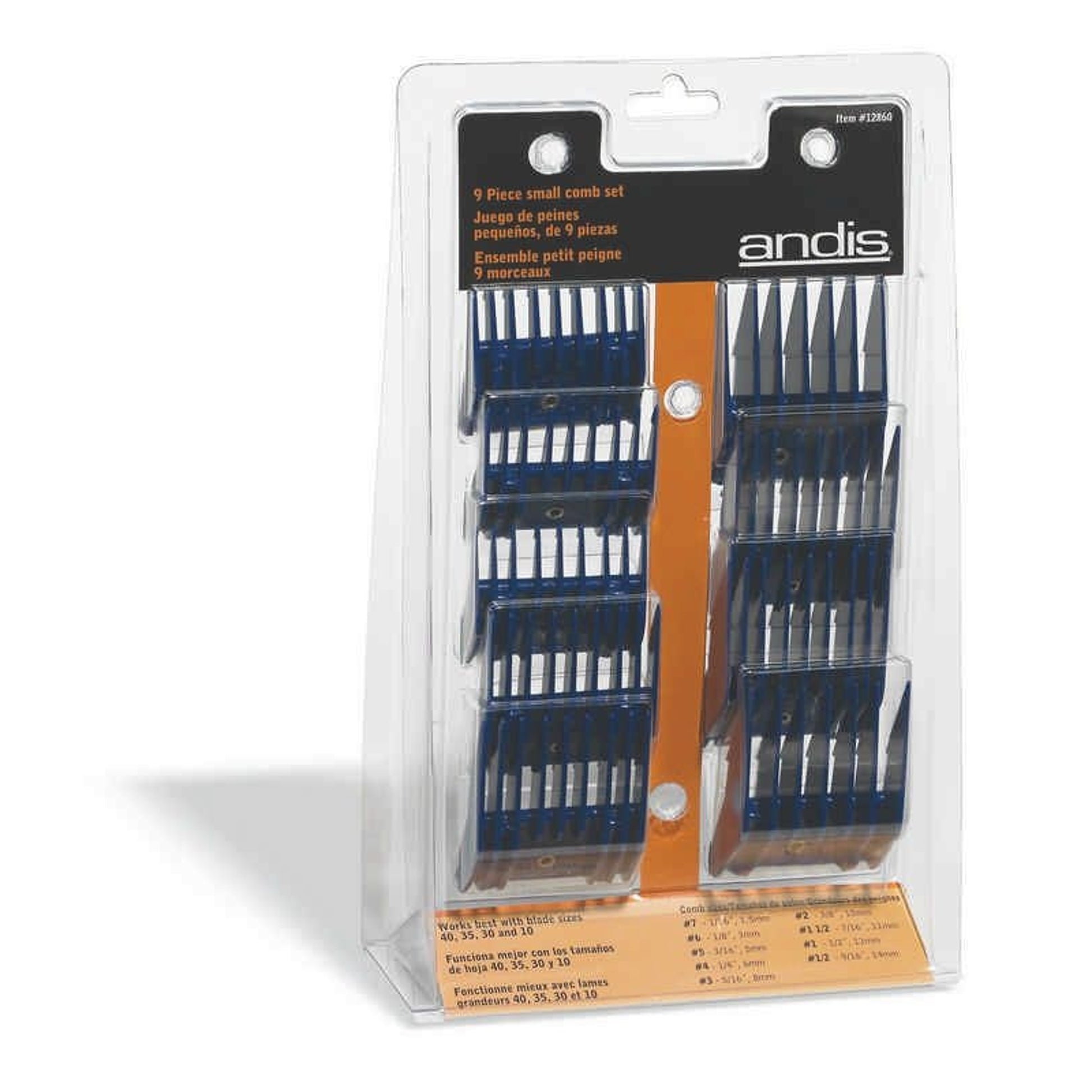 Andis Comb Set for Clippers- 9 Piece Steel