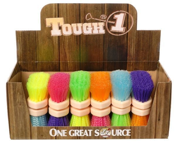12 Pack Jr Med Bright Poly Bristle Brush Display