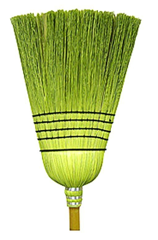 Treated Corn And Rattan Broom Black