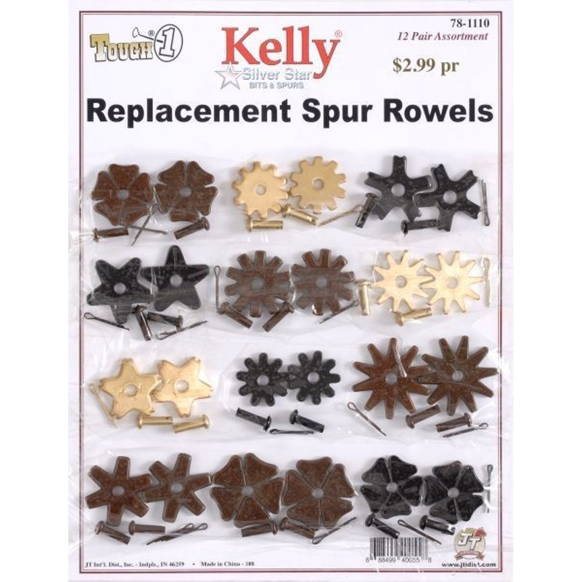 Kelly Silver Star Replacement Spur Rowel Card Brn