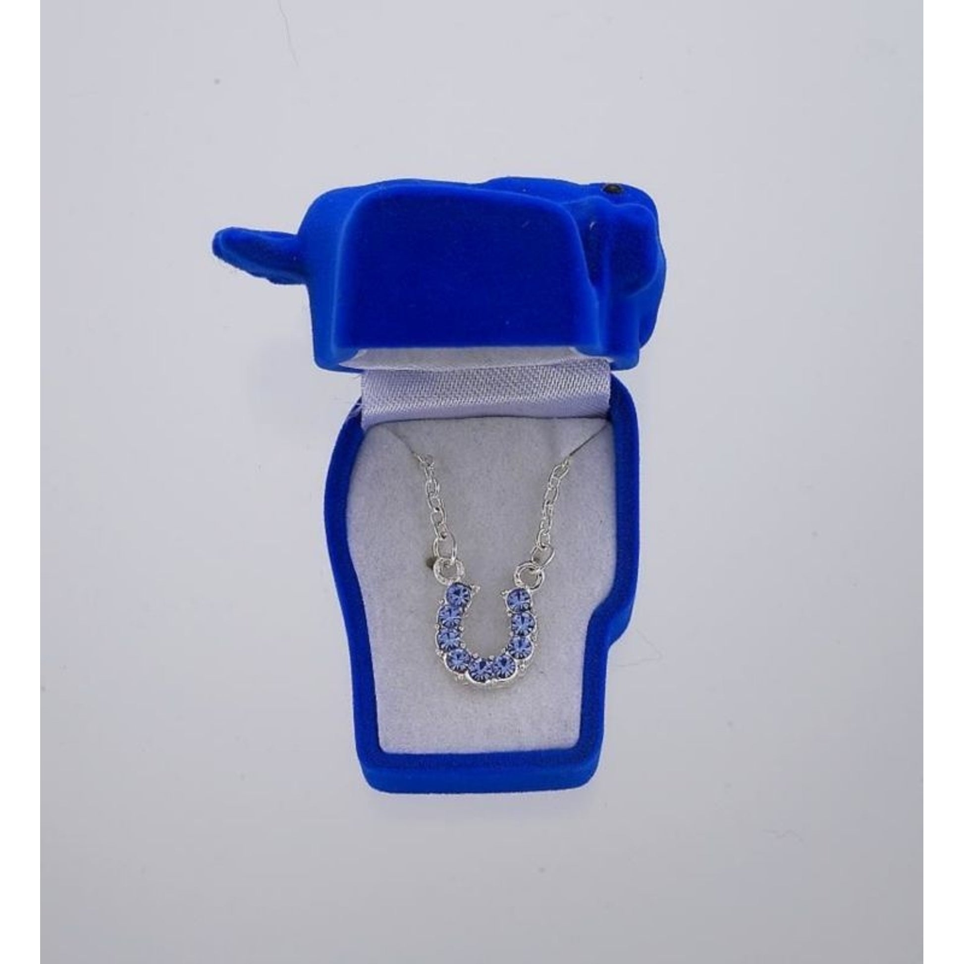 Horseshoe Necklace 16 Blue