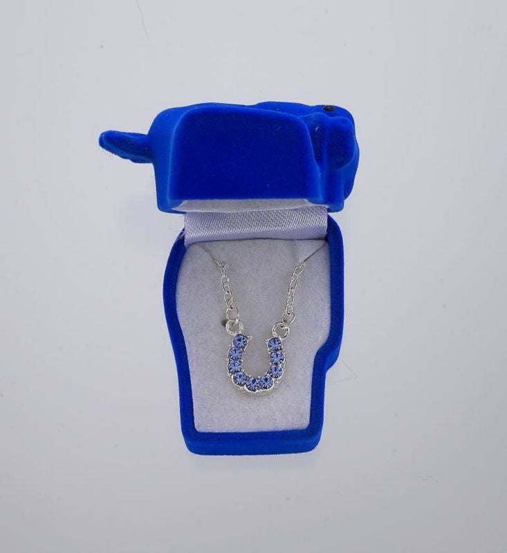 Horseshoe Necklace 16 Blue
