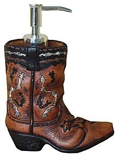 Gift Corral Cowboy Boot Soap DispenserBk/Wh