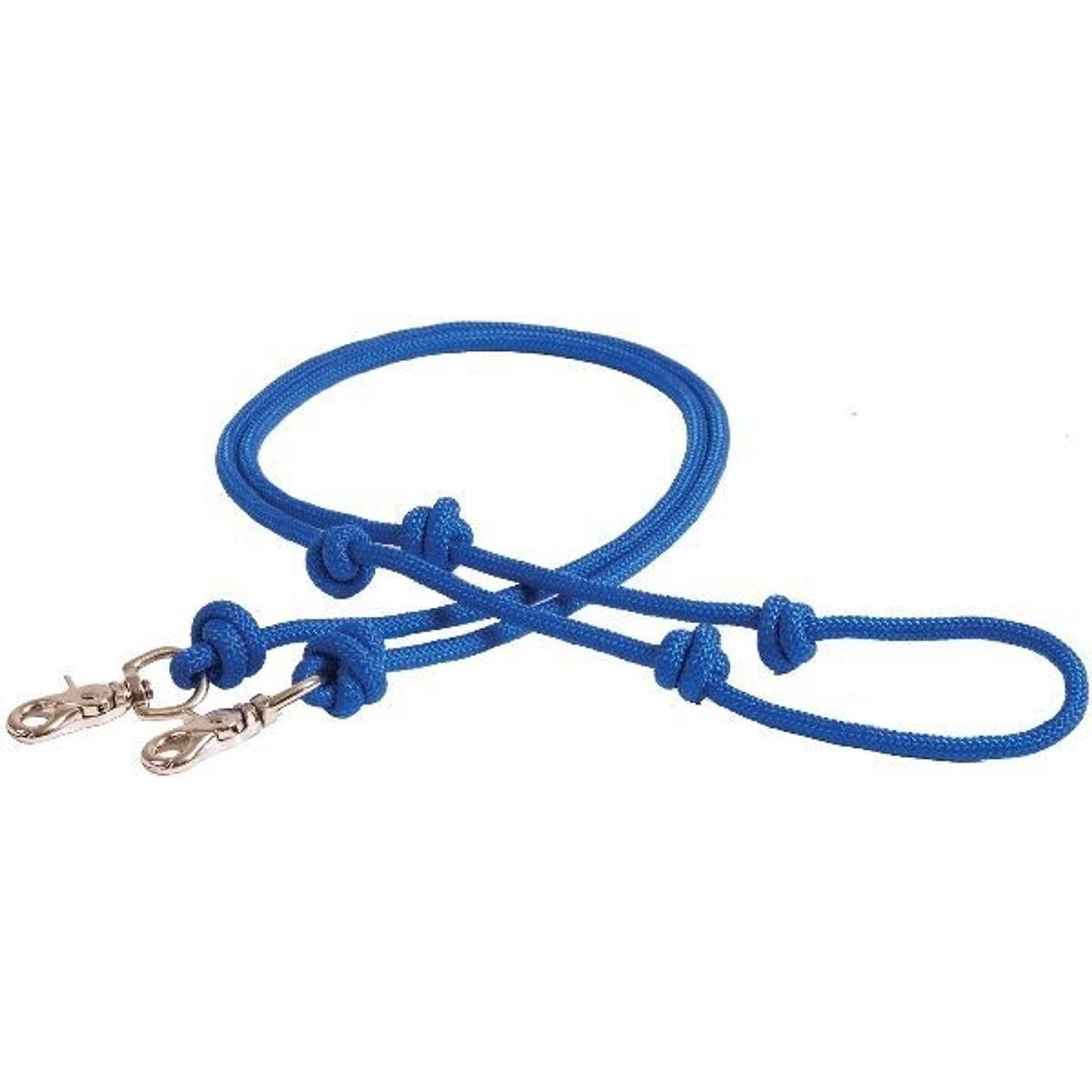 Knotted Poly Barrel Reins 5/16in x 8FT Blk/Gry