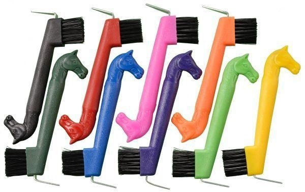 Tough1 Horsehead Hoof Pick Brush 6 Pack