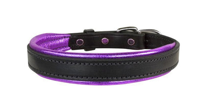 Perris Metallic Pad Leather Dog Collar LG HavPlat