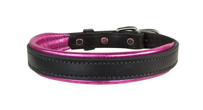 Perris Metallic Pad Leather Dog Collar LG HavPlat