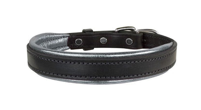 Perris Metallic Pad Leather Dog Collar LG HavPlat