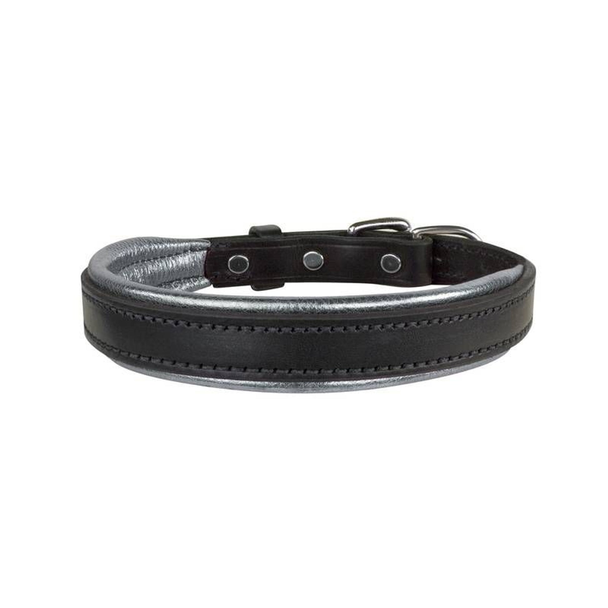 Perris Metallic Pad Leather Dog Collar LG HavPlat