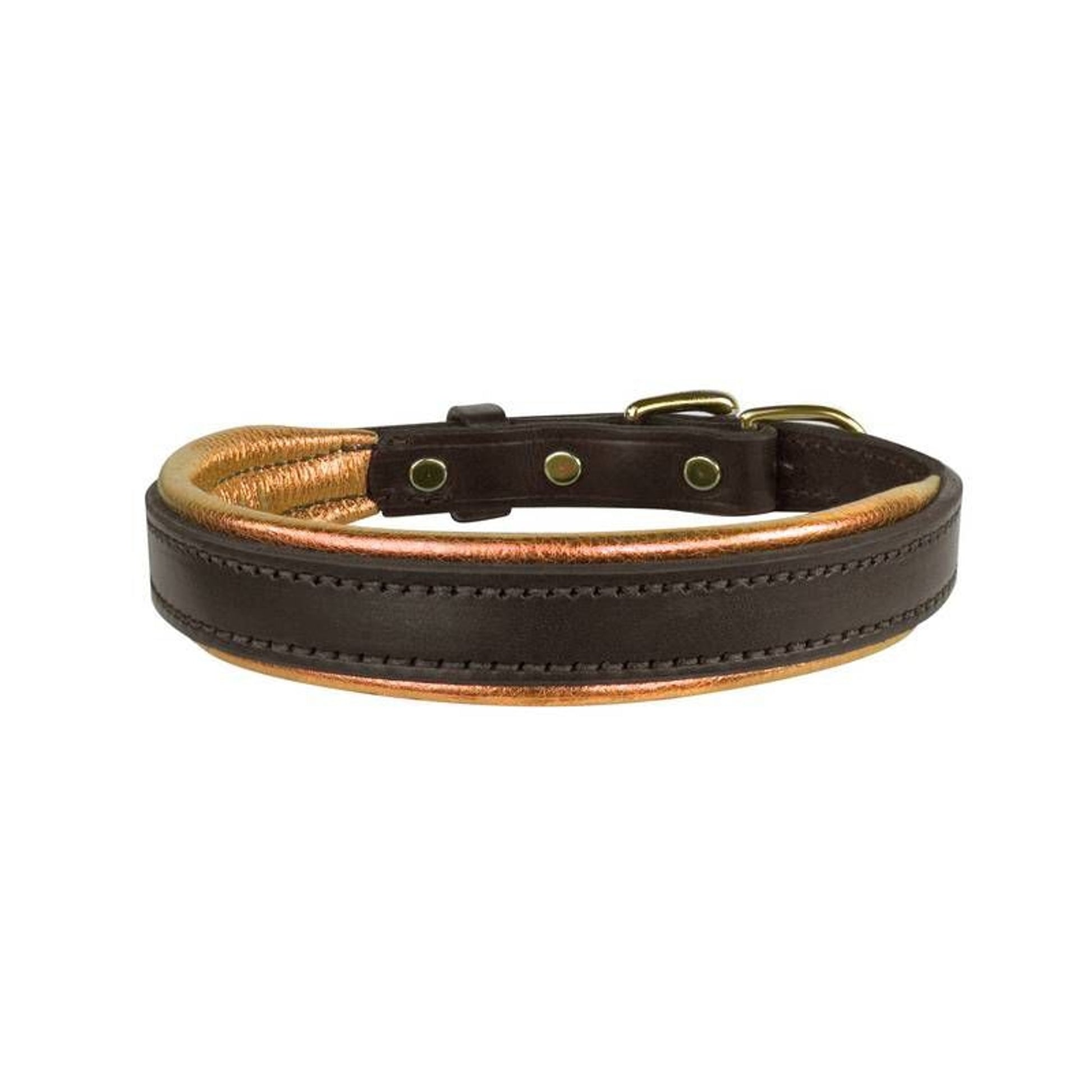 Perris Metallic Pad Leather Dog Collar LG HavPlat