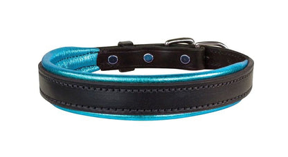 Perris Metallic Pad Leather Dog Collar LG HavPlat