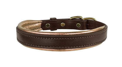 Perris Metallic Pad Leather Dog Collar LG HavPlat