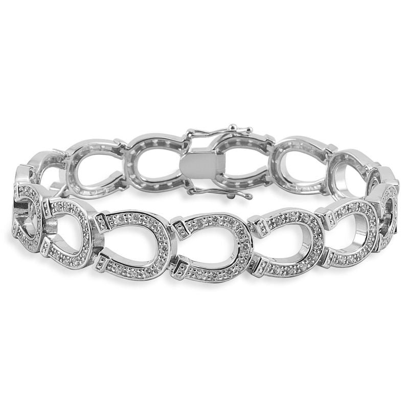 Kelly Herd Sterling Slv Crystal Horseshoe Bracelet
