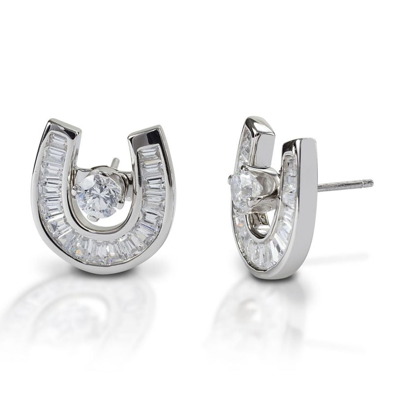 Kelly Herd S Slv Baquette Horseshoe Earrings