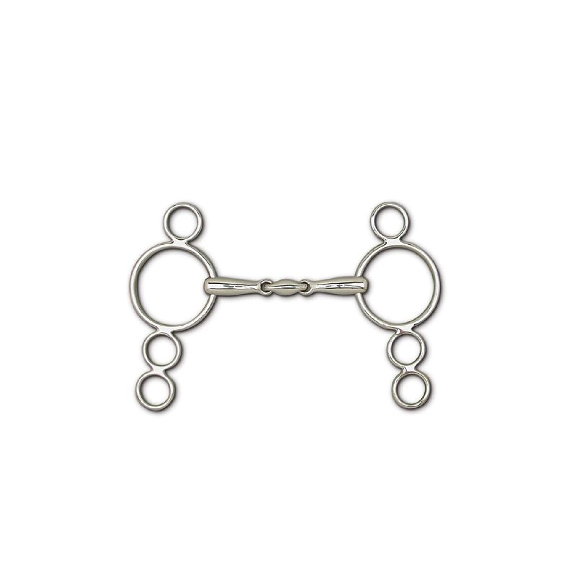 Toklat 3-Piece Snaffle 4-Ring Continental Gag 5.5