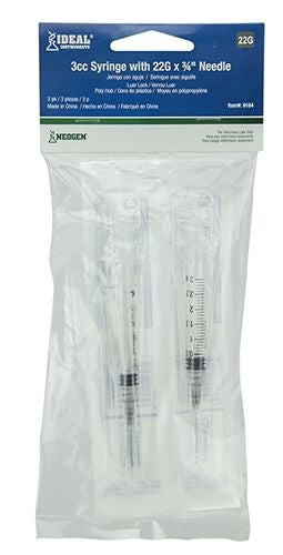 Disp 3cc Luer Lock Syringe with Needle 3Pk