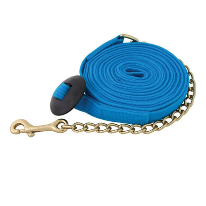 Basic Flat Cotton Web Lunge Line with Chain Black
