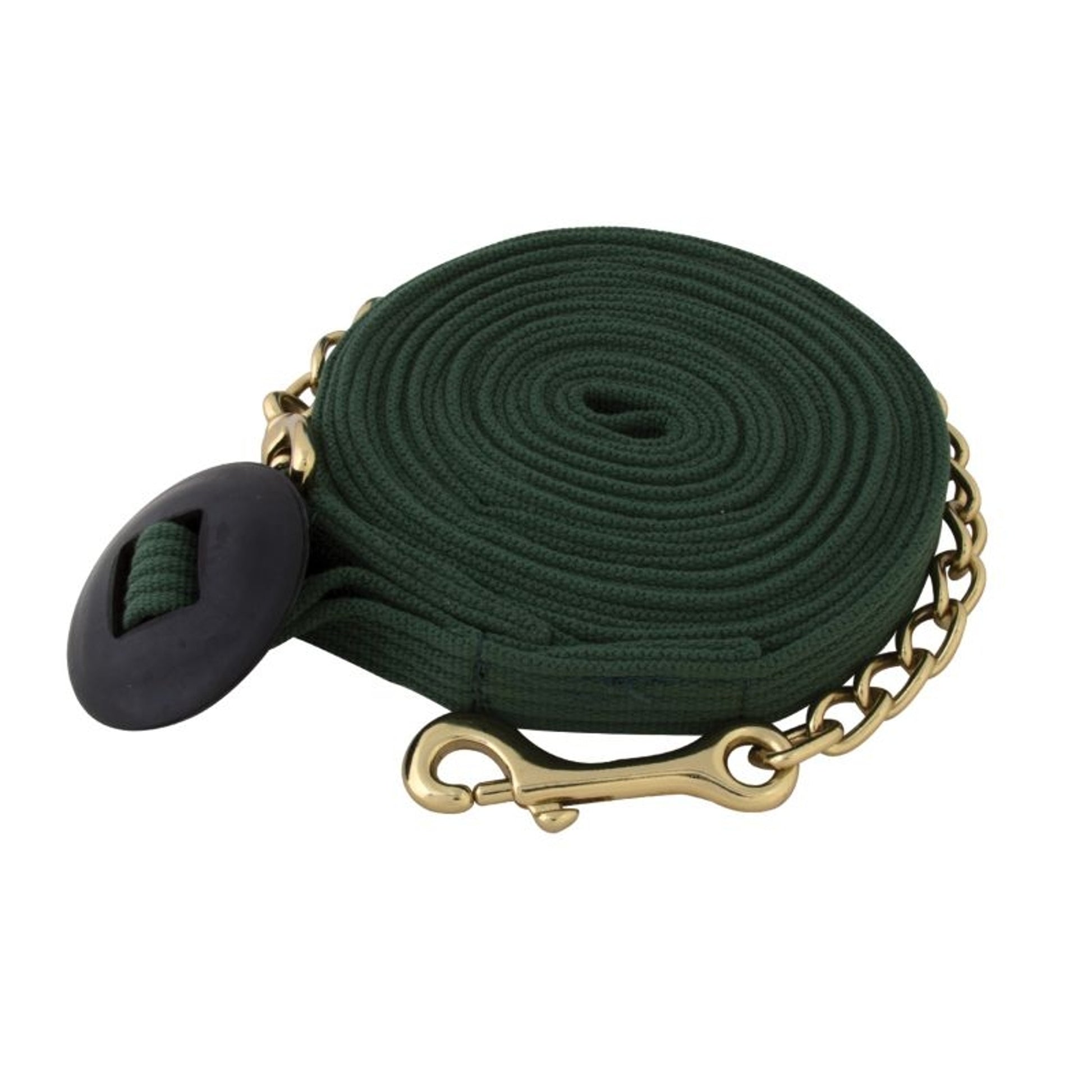 Basic Flat Cotton Web Lunge Line with Chain Black