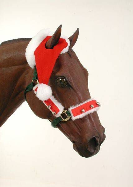 Holiday One Ear Horse Santa Hat