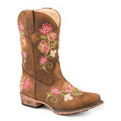 Roper Girls Vintage Cognac/Floral Embroidered West
