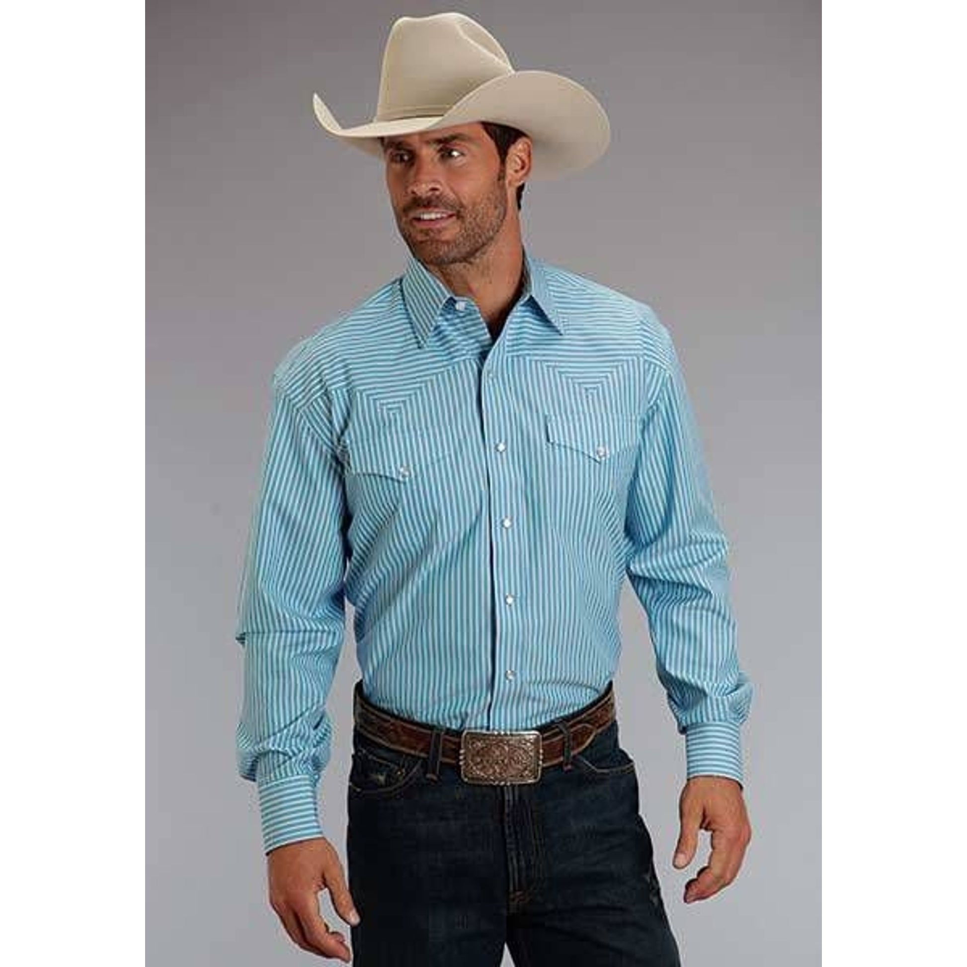 Mens Candy Stripe LS Snap Shirt