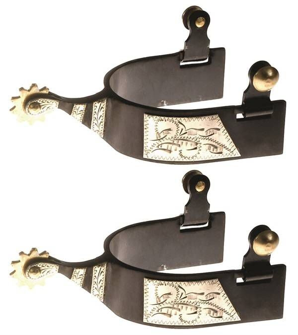 Jacks Roping Spurs with Engraved Silver Trim 11033